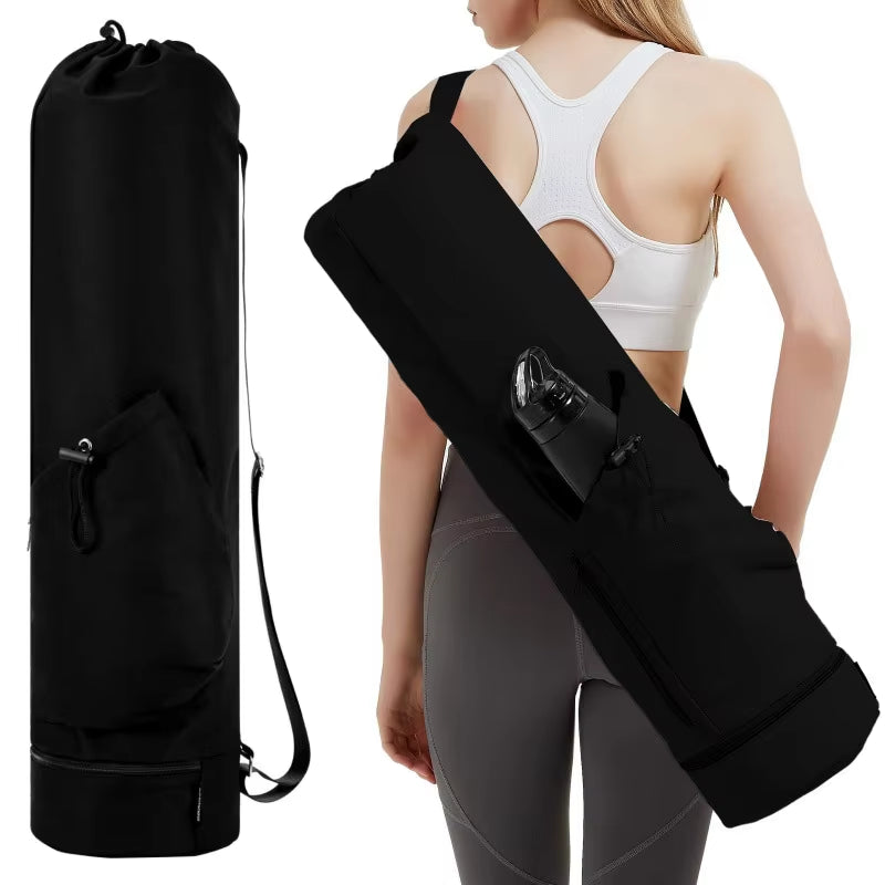 Multi-Functional Yoga Mat Bag with Water Bottle Pocket Wet Storage for Gym Pilates Fitness - Carrier Tote